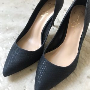 Jessica Simpson Black Snakeskin Heels - Size 9